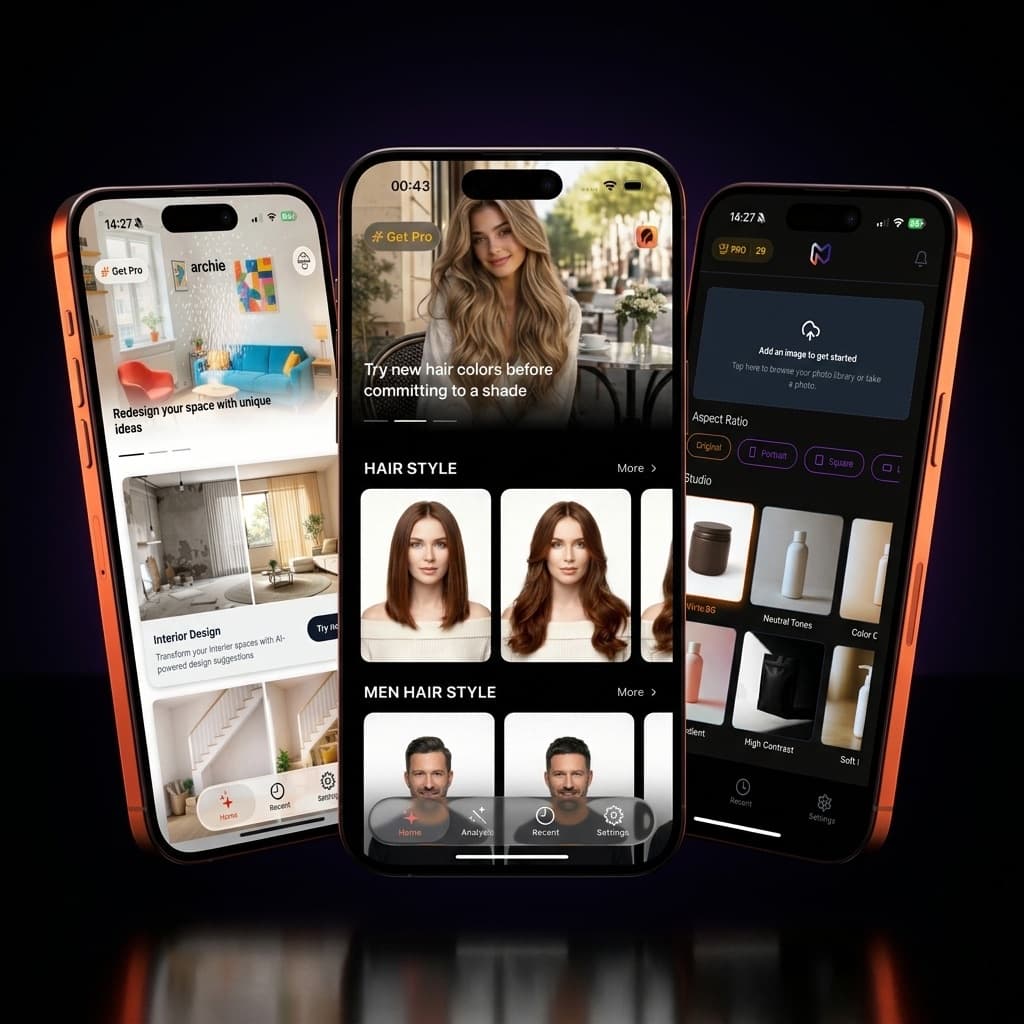 WeCraft mobile app portfolio — GlowApp, Archie, and Metamofo