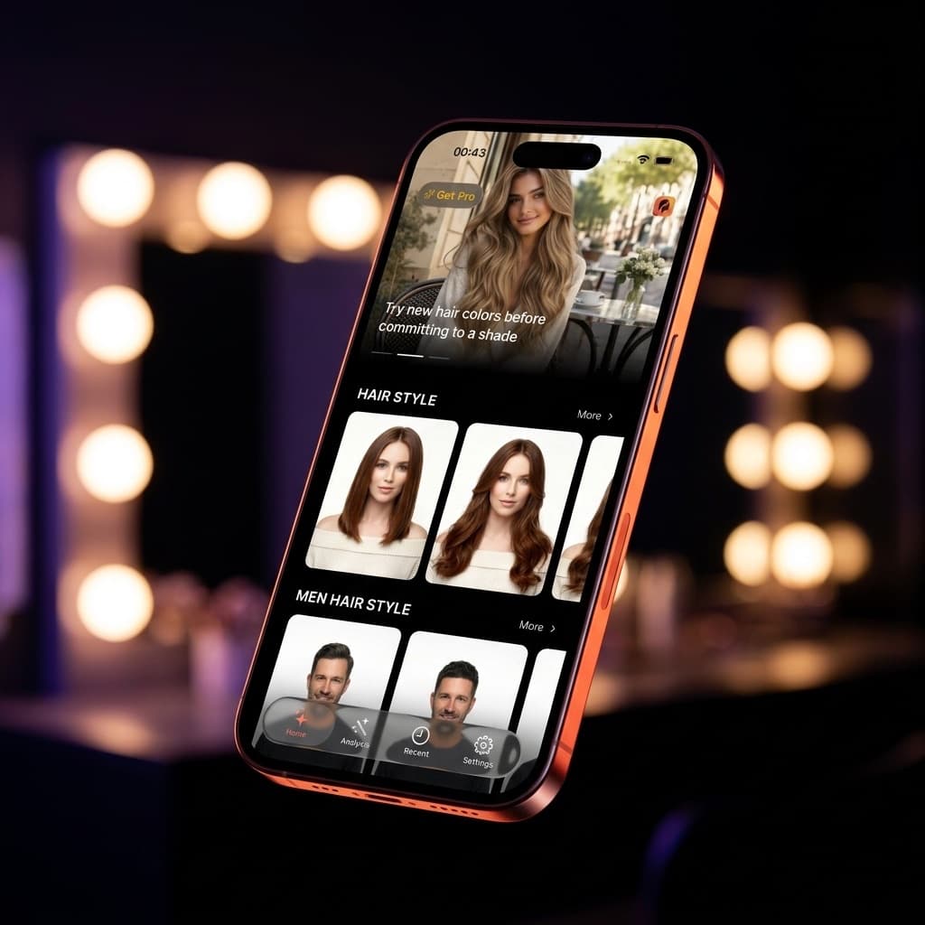 GlowApp AI hairstyle and beauty try-on preview